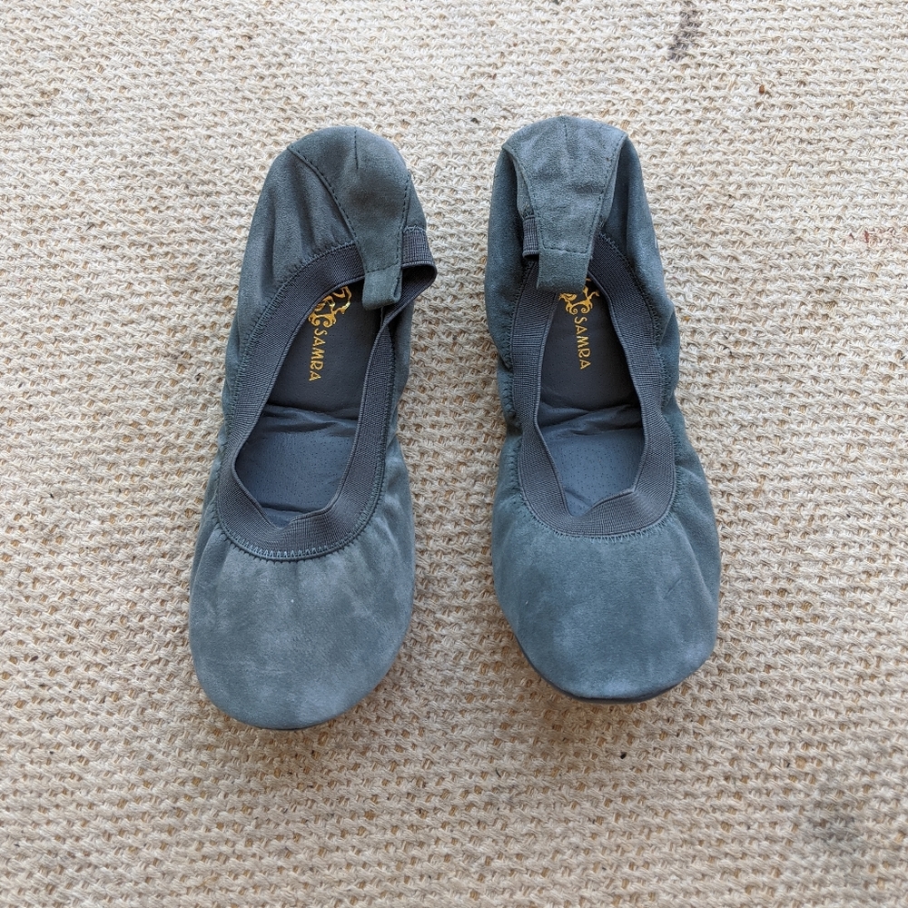 Yosi Samra Gray Ballet Flats